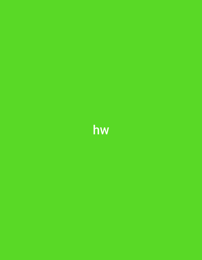 The image displays a solid, vibrant lime green background. Centered on this background are the lowercase letters "hw" rendered in white text. There are no people, complex objects, or discernible activity taking place. The scene is devoid of any specific location cues, weather indicators, or emotional expressions. The cropped images confirm the uniform green background and the white "hw" text, appearing in different relative positions depending on the crop.