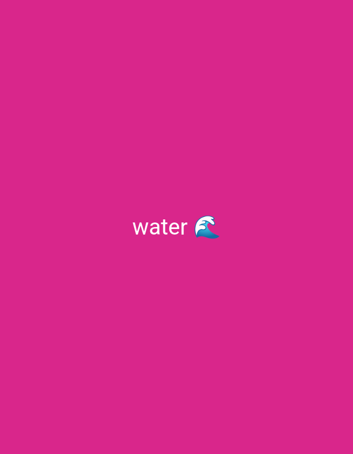 The image shows the word "water" in white text, accompanied by a blue wave emoji. The text and emoji are centered on a vibrant magenta background. There are no people, identifiable landmarks, or any contextual information that would allow for a description of a location in Nsugpe, Nigeria. The image is purely graphic.