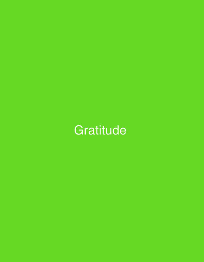 The image is a plain green background with the word "Gratitude" written in white text in the center. There is no discernible location in the city of Wai A, Nigeria.