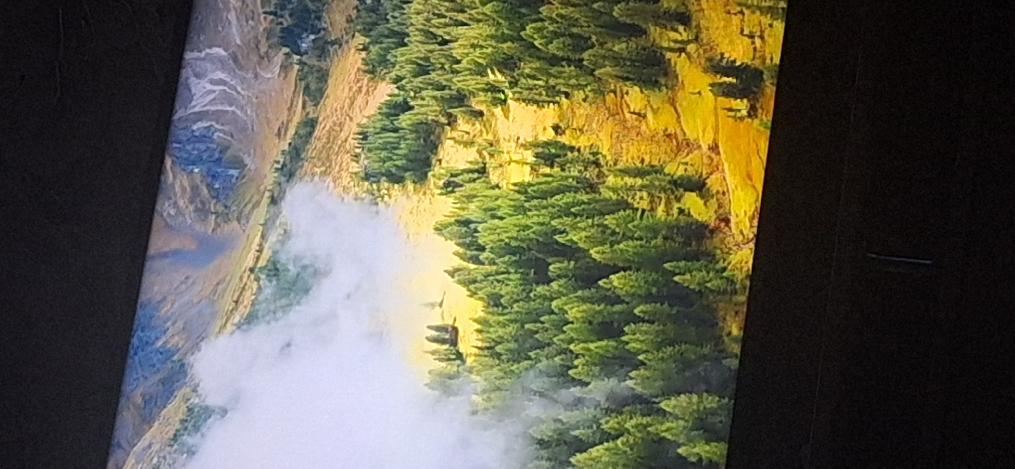 The image shows an aerial view of a mountainous landscape with a forest in the foreground and clouds obscuring part of the scene. There are patches of dry grass and some rocky areas visible in the distance. A small, dark-colored structure, possibly a cabin or shed, is situated within the forest. The overall impression is one of a natural, wild environment. There is no information in the image to suggest a location in Bila Tserkva, Ukraine.