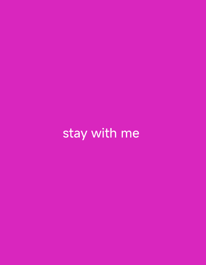 The image is a plain, bright pink background with the words "stay with me" written in white text in the center. There is no information or context available to associate this image with Tasikmalaya, Indonesia, or any specific city.