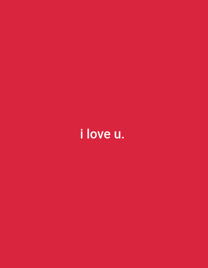 The image is a plain red background with the text "i love u." written in white font in the center of the image. There is no discernible location in Mriyan, Indonesia visible in the image.