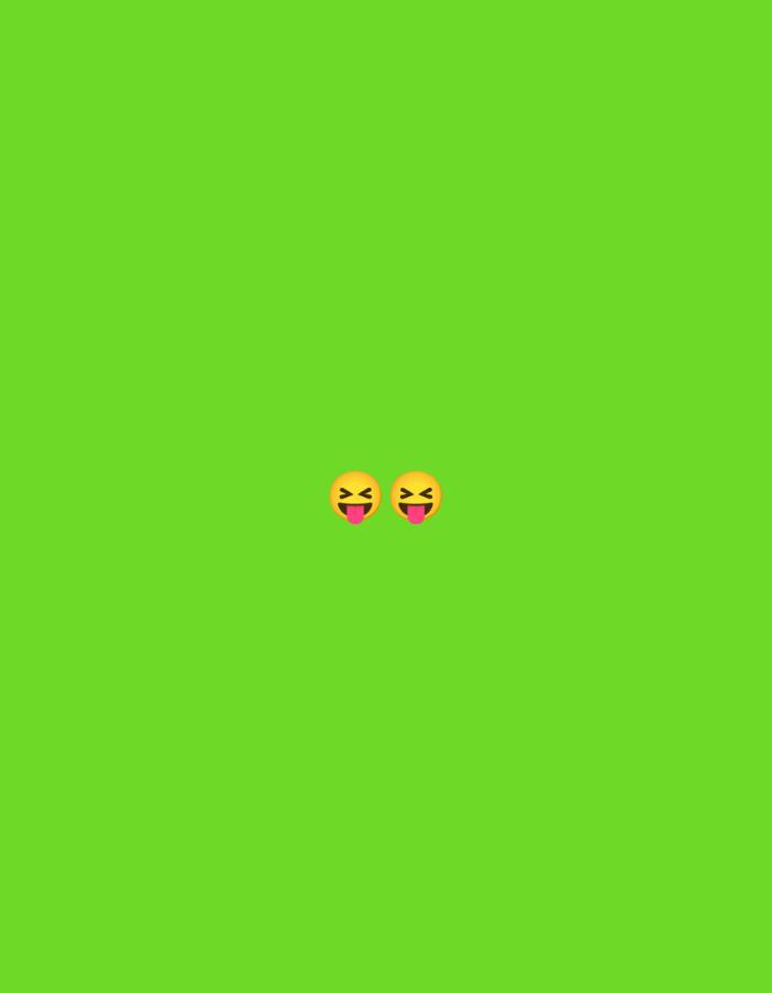 The image is a vibrant, solid green background with two "Face with tears of joy" emojis positioned side-by-side in the center. One emoji is slightly to the left and the other slightly to the right of the exact center point. The emojis are bright yellow with closed eyes, smiling mouths, and tongues sticking out. There are no other objects or people visible in the image, and the setting is abstract and featureless. No specific location in Ezbet Michel Hamawi, Egypt can be identified from this image.