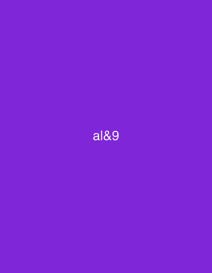The scene, located in the city of Casablanca, Morocco, features a uniform, vibrant purple background. Centrally positioned against this backdrop, the alphanumeric string "al&9" is displayed in white, sans-serif characters. No other objects, people, or environmental details are discernible.