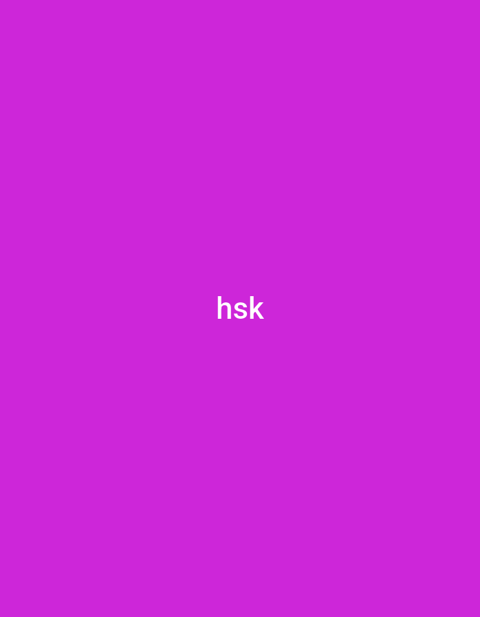 The image displays a plain, solid magenta-purple background. Centered on this monochromatic field, the letters "hsk" are written in white, lowercase, sans-serif font. There are no other subjects, objects, people, or a specific scene or setting depicted in the image. No activity or event is taking place. The image lacks any visual cues regarding the time of day, weather, or a geographical location, and thus does not visually represent Yerevan, Armenia. The only notable detail is the white text "hsk" against the purple background.