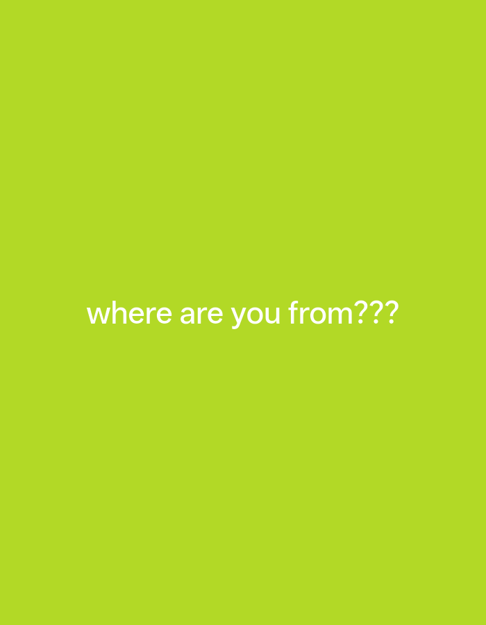 The image is a plain, bright green background with the white text "where are you from???" centered on the screen. There are no people, objects, or any environmental details visible, and therefore no information can be provided about the city of Payagaboh, Indonesia.