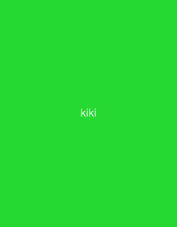 The media file displays a solid green background. The word "kiki" is visible in white text, appearing twice in the original image: once centered near the top and again centered in the middle of the frame. There are no other discernible subjects, objects, or activities depicted. The image does not provide any visual cues regarding time of day, weather, or specific location within Santa Ana, Venezuela, other than the provided context. No emotions are conveyed.