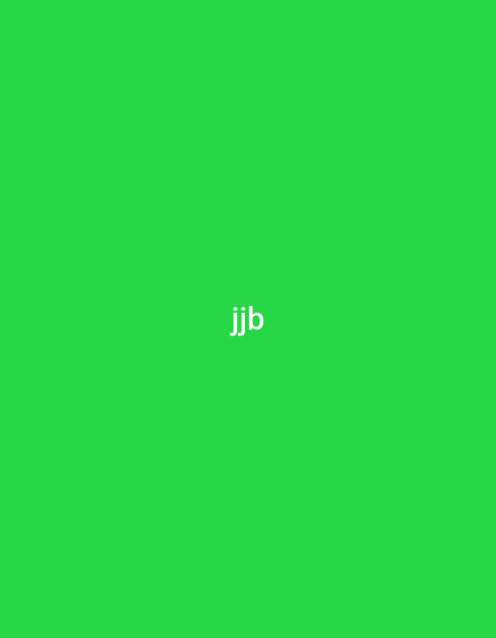 The image displays a solid, vibrant green background. Centered on this monochromatic field are the white, sans-serif letters "jjb". There are no other subjects, objects, or discernible scene elements present within the image. No activity or event is depicted. The image provides no specific cues regarding time of day, weather, or a particular geographic location such as Yerevan, Armenia. No emotions are conveyed. The overall impression is minimalist and solely focused on the text against the green backdrop.