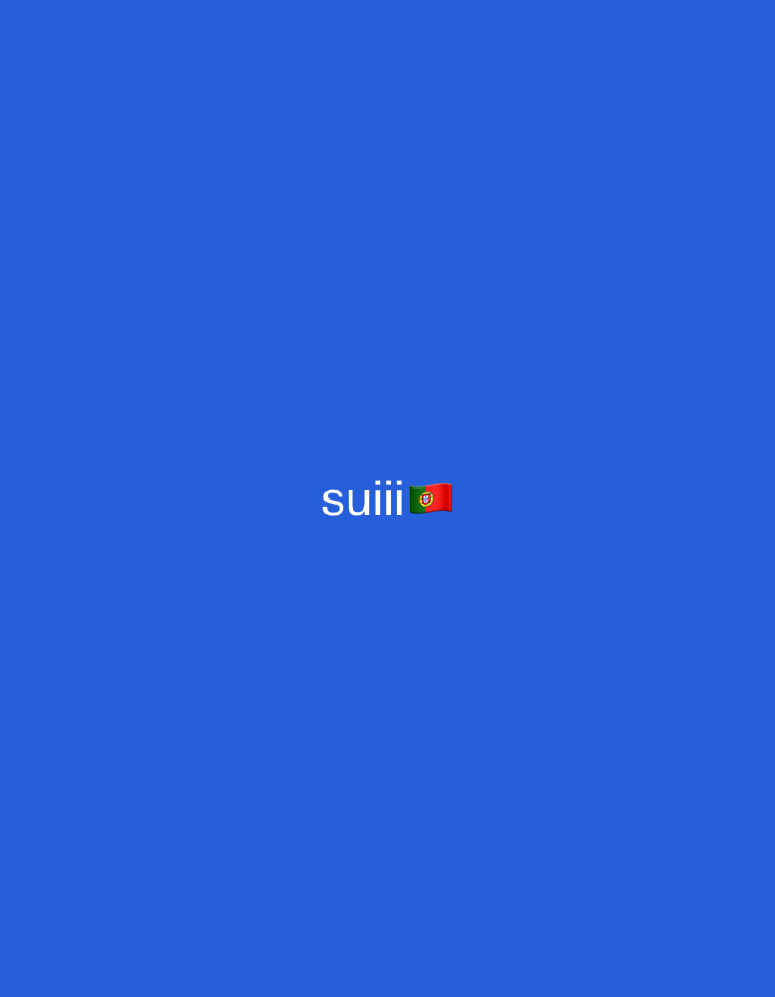 The image is a solid blue background with the text "su'ii" in white, followed by a Portuguese flag emoji. There are no people, objects, or environmental features present, and no discernible location in Burgas, Bulgaria.