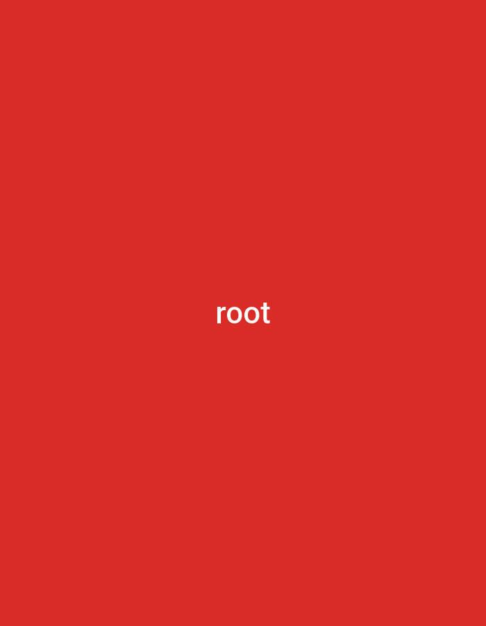 The image is a solid red background with the word "root" written in white text in the center. There is no information available to suggest the location of this image in Tabari Jauro Manu, Nigeria.
