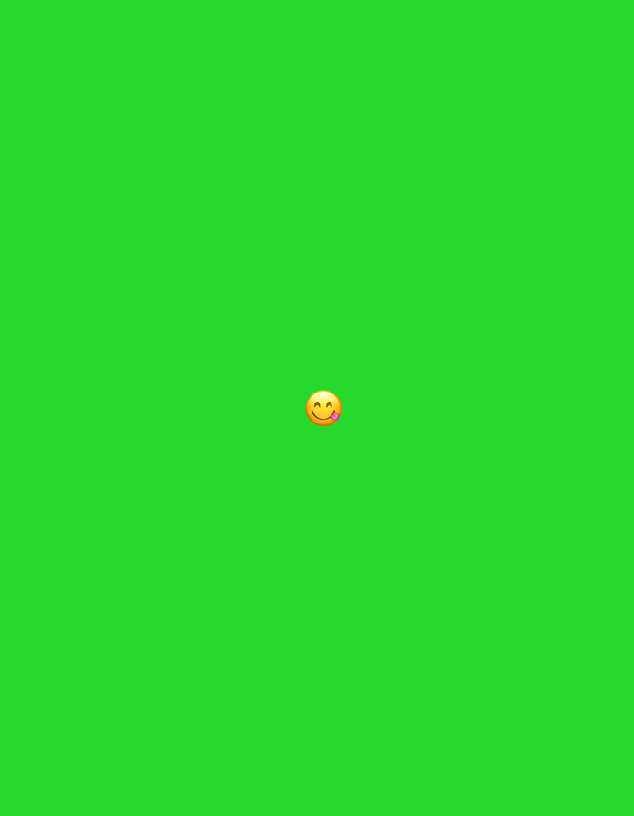 A single smiley face emoji with its tongue sticking out is centered on a bright green background. There are no people, objects, or environmental details visible in the image. The location is not discernible from the image content.