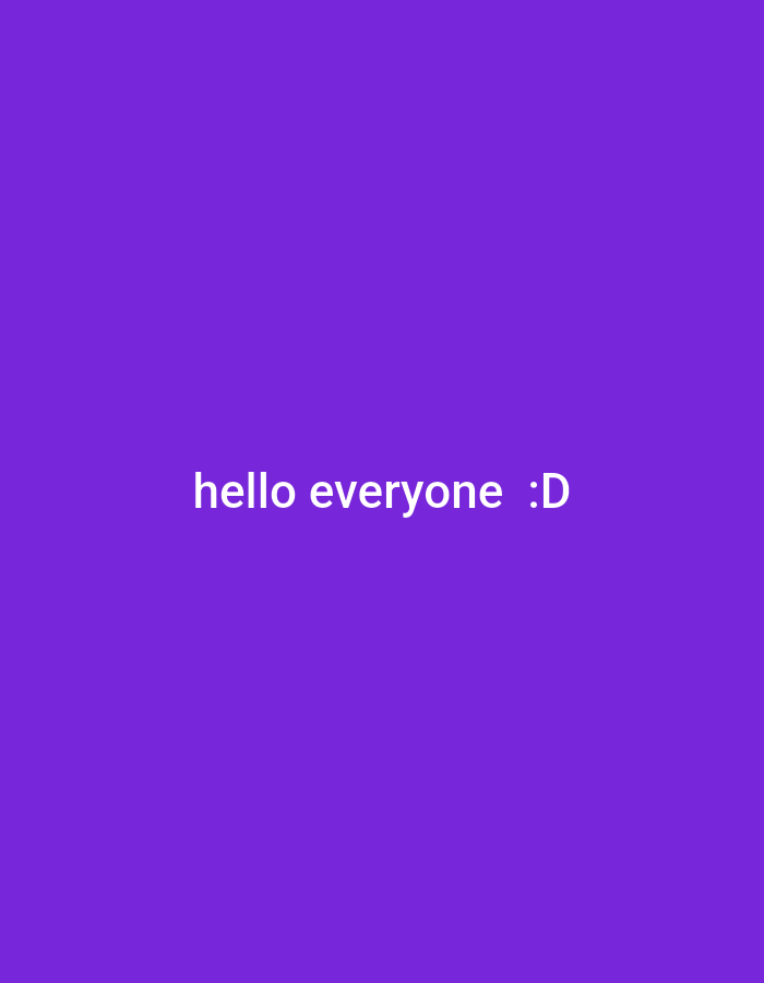 The image is a digital graphic with a solid purple background. Centered on the background, in white text, are the words "hello everyone :D". The image does not depict any location in Gultro, Chile.