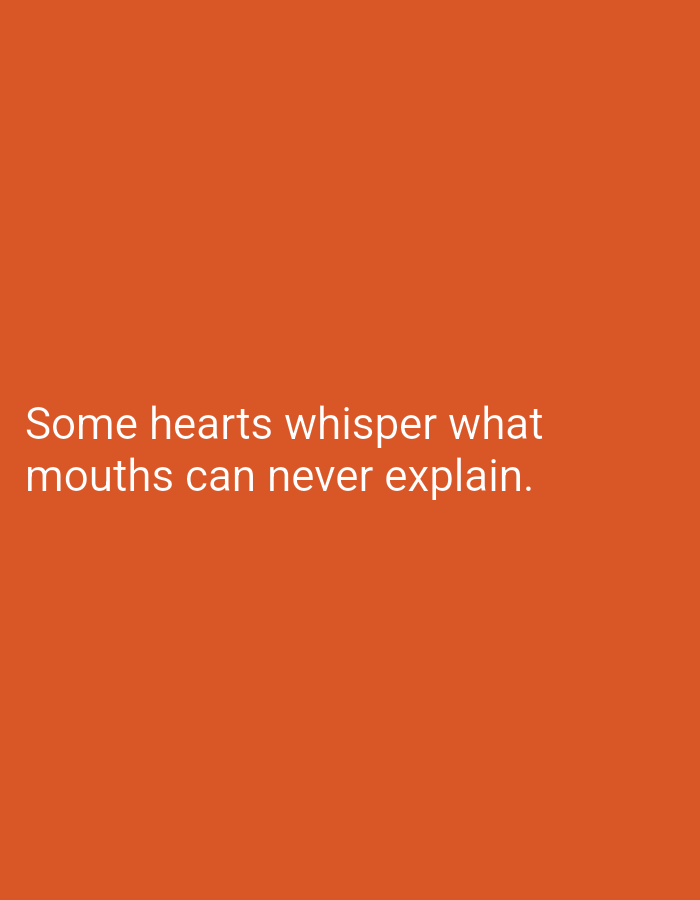 The image displays a white text overlay on an orange background. The text reads: "Some hearts whisper what mouths can never explain." There is no visible content related to the city of Mansehra, Pakistan.