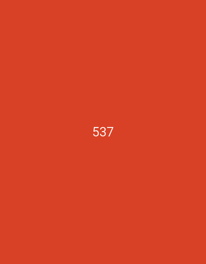 The image is a solid, vibrant orange background with the number "537" displayed in the center. The number is white and appears to be in a simple, sans-serif font. There are no other discernible objects or details in the image.