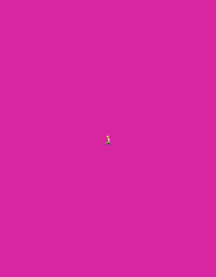 The image is a minimalist, full-frame shot of a bright pink background. Centered in the lower portion of the frame is a small, animated figure resembling a praying mantis. The figure is green with yellow accents, and its body is positioned vertically, with its head tilted slightly to the left. The figure is the only discernible subject in the image. The background is a solid, vibrant magenta color, with no discernible features or textures. There is no indication of a specific location, such as Moscow, Russia, or any other environment. The image is devoid of any contextual clues that would suggest a narrative or setting.