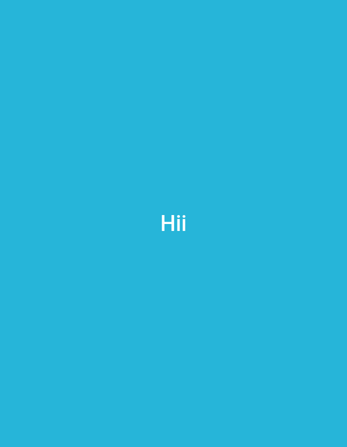 The image is a solid bright blue background with the white text "Hii" centered in the frame. There are no people, objects, or environmental details present. The location of Verkhniachka, Ukraine is not depicted or implied in the image.