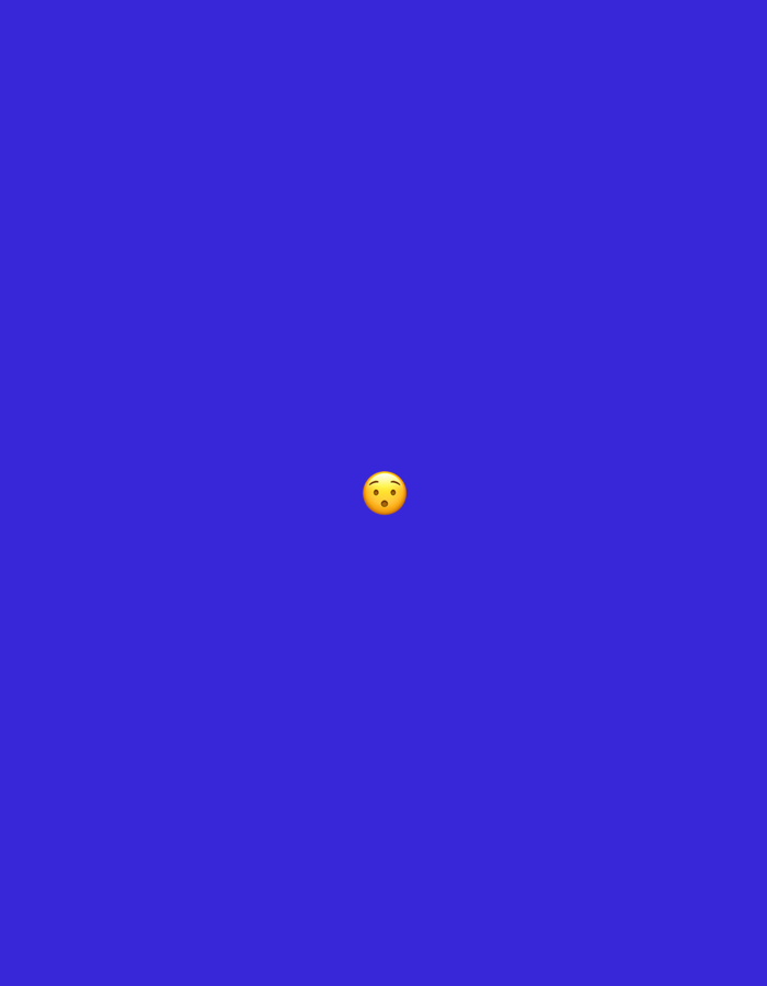 This image is a simple digital graphic featuring a single, yellow circular emoji with small black dot eyes and an open oval mouth, conveying a surprised or "kissing" expression. The emoji is centrally positioned against a solid, uniform royal blue background. There are no other subjects, objects, or environmental details visible. The image does not depict any real-world location, including the city of Santa Ana, Venezuela.