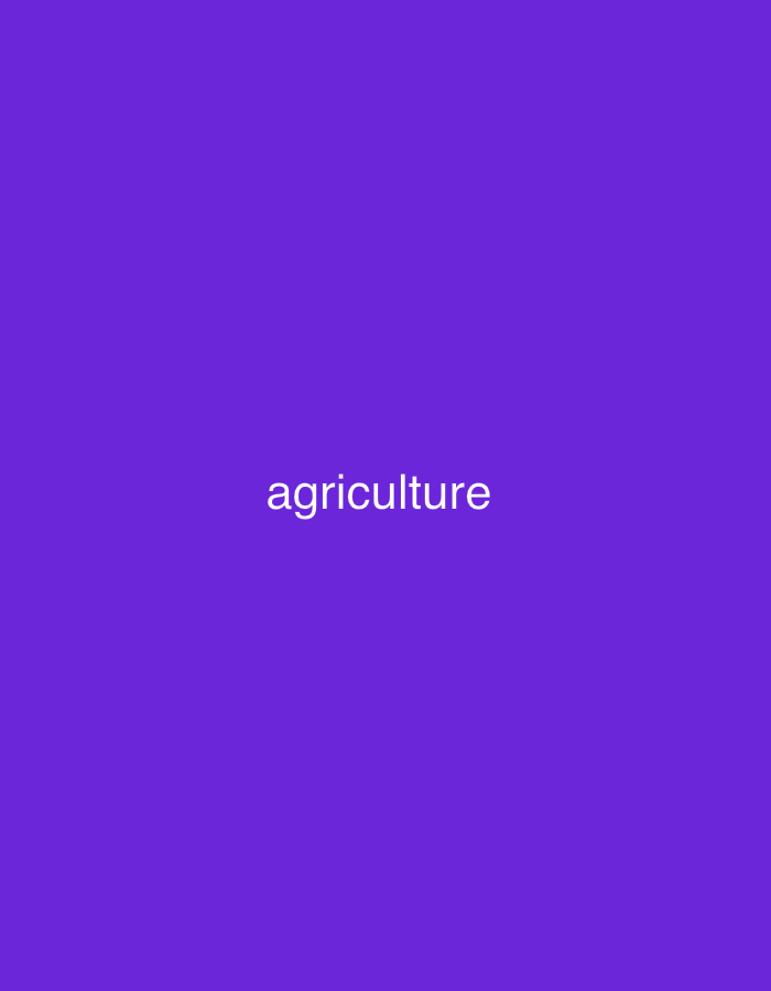 The image displays the word "agriculture" in white, sans-serif text centered on a vibrant purple background. There is no discernible location in the city of Rafin Par, Nigeria, or any other environmental details present in the image. The image solely consists of text against a solid color.