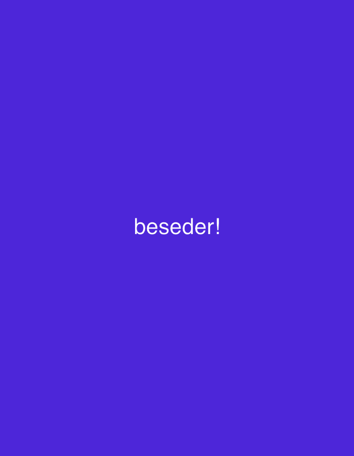 The image features a solid, vibrant purple background, specifically a shade of blue-violet, with no discernible patterns or textures. Centered horizontally and vertically on this monochromatic field is the word "beseder!" rendered in a clean, white, sans-serif typeface, followed by an exclamation mark. There are no people, objects, or any specific scene or setting depicted beyond this abstract design. No activity or event is taking place. The image offers no visual cues regarding the time of day, weather, or specific location. The word "beseder!" is a common Hebrew term meaning "okay!" or "alright!", which is particularly relevant given the provided location context of Tel-Aviv, Israel. The overall impression is minimalist and direct, focusing entirely on the textual message against a bold color.