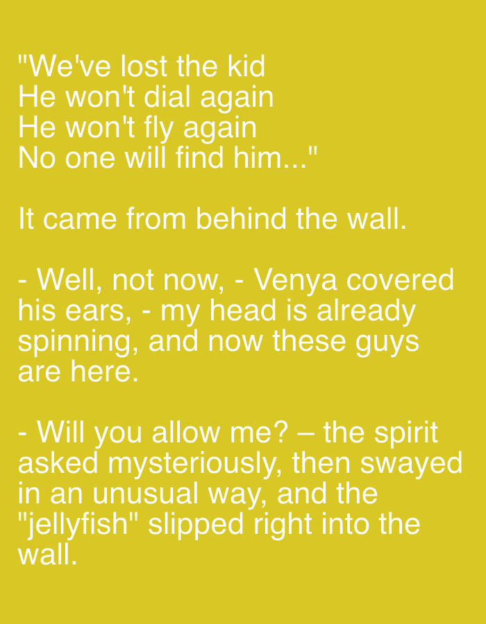 The image contains text on a yellow background. The text is white and appears to be a transcription of dialogue or narration. There is no visual content in the image that would allow for a description of the city of Sochi, Russia, or any specific scene.
