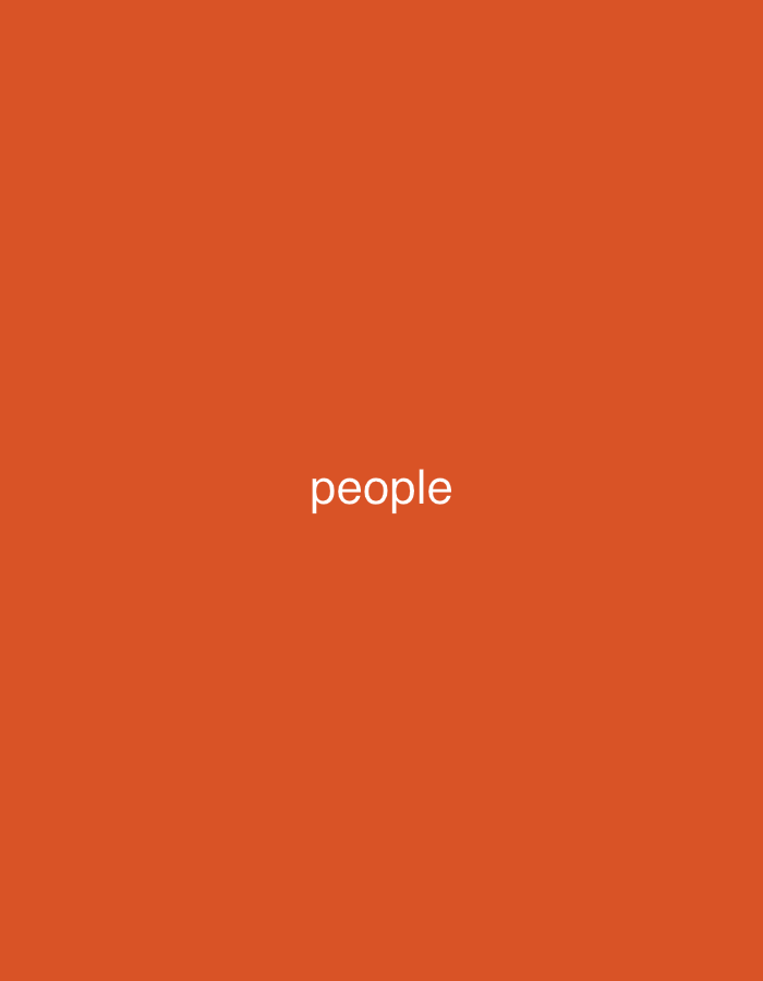 This is a digitally rendered image with a solid orange background. The word "people" is displayed in white, sans-serif text, centered horizontally and vertically within the frame. There are no people or any other discernible objects, actions, or interactions present in the image. This image does not depict any specific location in Jauro Yinu, Nigeria, or any other geographical area.