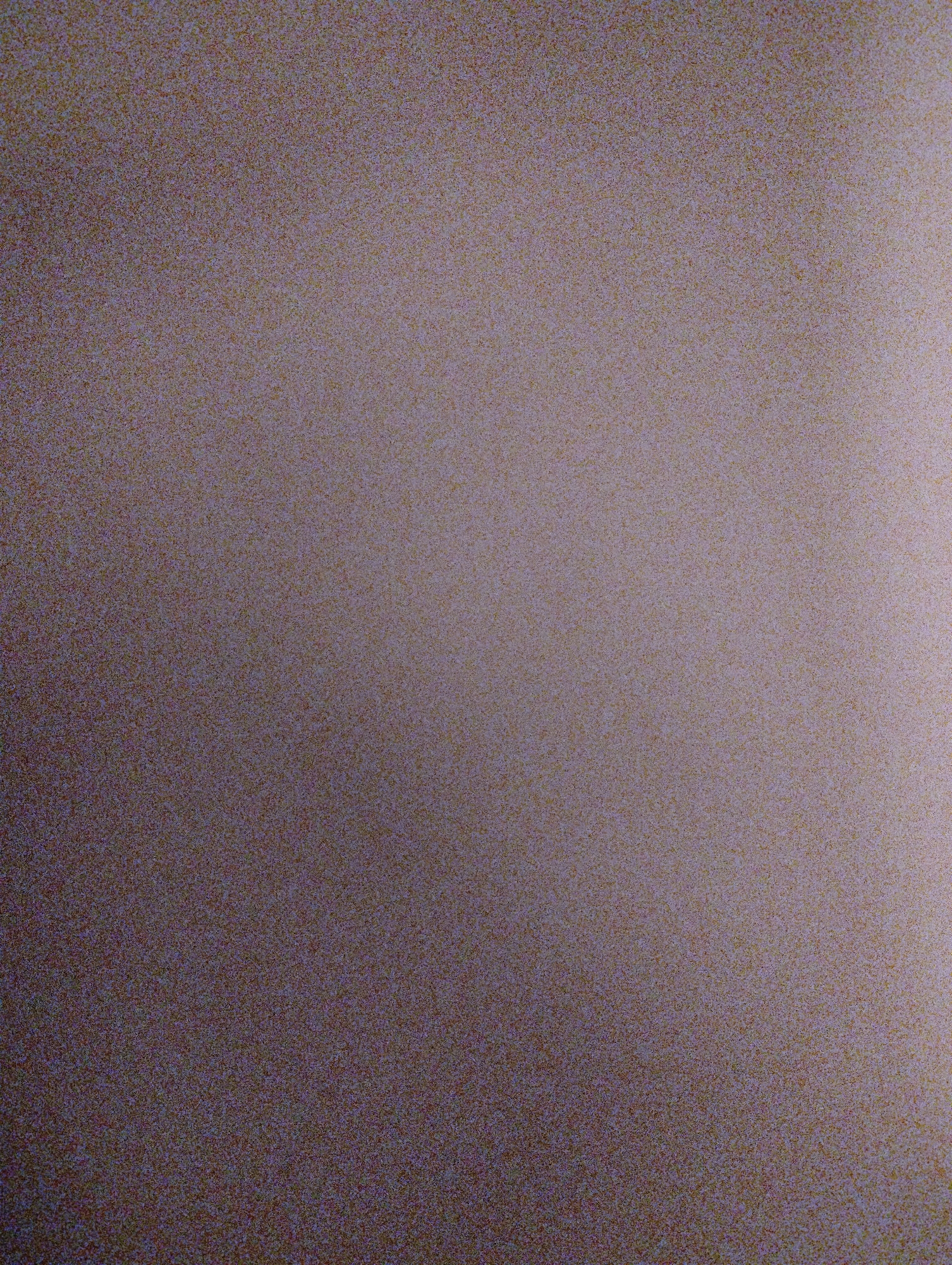 The image is a close-up, full-frame shot of a textured surface. The texture appears to be granular or speckled, with tiny dots of various colors, primarily light brown, tan, and purplish-gray. There is a gradient of light across the image, with the upper right corner being the brightest and the lower left corner being the darkest. The overall impression is of a slightly noisy or grainy photographic texture, possibly of a wall, fabric, or paper. There are no discernible objects, people, or environmental features visible. The image has a flat, abstract quality with no focal point.
