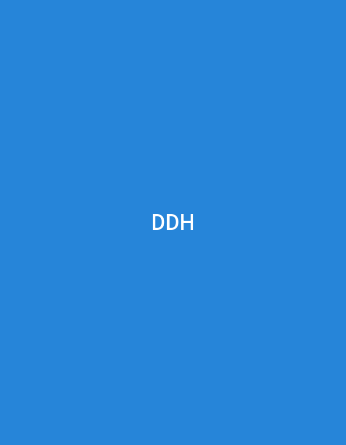 This image, presented within the context of Casablanca, Morocco, displays the uppercase white letters "DDH" centered on a solid, uniform blue background. The letters are rendered in a clean, sans-serif typeface. No other visual elements, people, objects, or environmental details are present in the abstract composition.