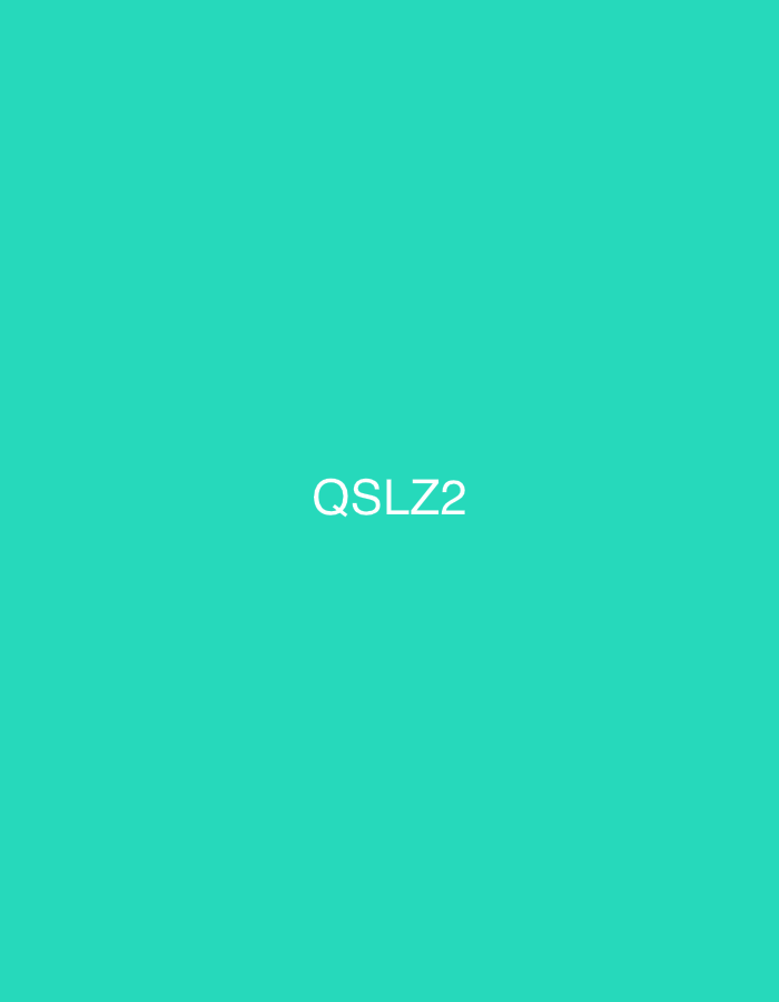 The image is a solid teal background with the text "QSLZ2" in white at the center.