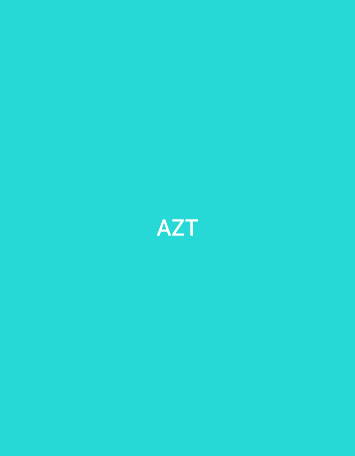 The image displays a solid, uniform teal-colored background. In the approximate center of the frame, the white capital letters "AZT" are prominently visible. A second, much smaller, semi-transparent instance of the letters "AZT" appears in white in the upper-right corner of the image. No people, objects, actions, or specific environmental features are depicted. The image contains no visual information or contextual elements that would allow for its localization to Casablanca, Morocco, or any other geographic location; it appears to be an abstract digital graphic.