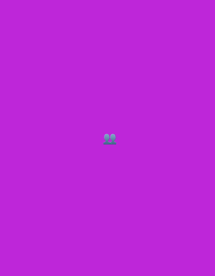 A faint, light blue emoji of two people facing each other is centered on a bright purple background. The emoji is a simple silhouette, with two rounded heads and no discernible features. The background is a uniform shade of purple, with no other objects or elements visible in the frame. The image is stark and minimalistic, with the emoji serving as the sole focal point. The location in Moscow, Russia is not discernible from the image.