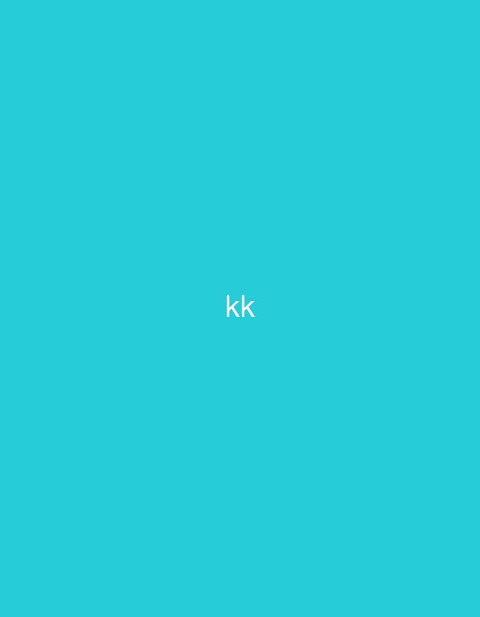 The image displays a plain, solid turquoise or cyan-colored background. There are no people, objects, or discernible scene elements present. The overall setting is minimalist and abstract.
Two instances of the lowercase letters "kk" are visible in white, sans-serif font. One "kk" is positioned centrally in the middle of the frame, while the second "kk" is located near the top edge of the frame, also horizontally centered. There is no specific activity or event taking place. The image does not provide any visual cues regarding time of day, weather, or a particular location, apart from the external information that the location context is Ihtiman, Bulgaria. The image conveys no specific emotions.