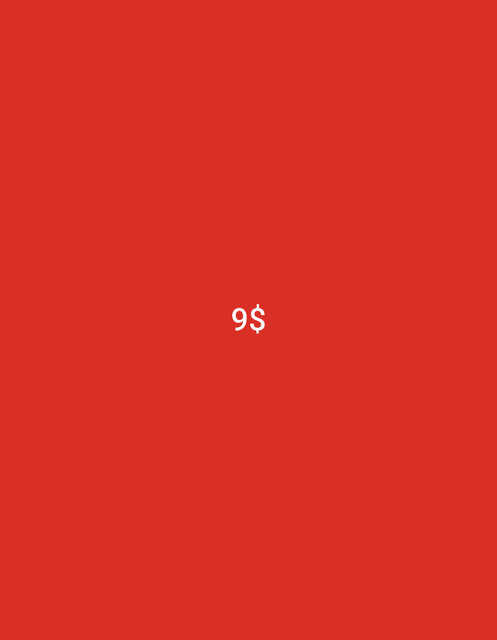 The image is a plain red background with white text in the center that reads "9$". There are no discernible subjects, activities, or notable details such as time of day, weather, location cues, or emotions. The text "9$" is the only element present in the image.