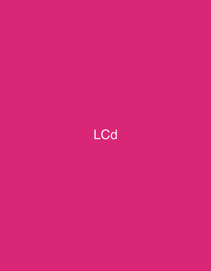 The image displays white text reading "LCd" centered on a solid magenta background. No additional objects, subjects, or actions are present. The scene is located in Casablanca, Morocco.