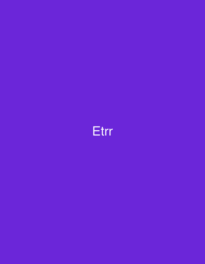 The image depicts a solid, uniform purple background. Centrally positioned on this background, the word "Etrr" is displayed in white, sans-serif text. There are no other discernible subjects, objects, or environmental details within the frame. The scene is identified as being located in Casablanca, Morocco.