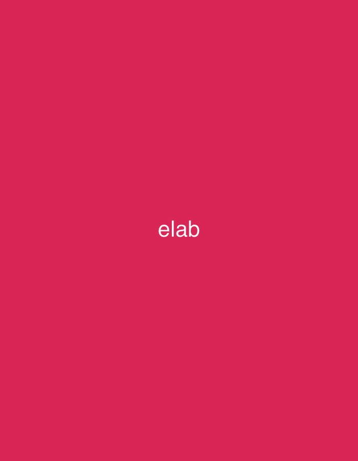 This digital graphic, identified as being from Casablanca, Morocco, displays the word "elab" in white, lowercase, sans-serif typography. The text is centrally positioned against a uniform, solid magenta background. The image is devoid of any discernible people, additional objects, actions, interactions, or environmental features beyond the textual and color elements presented.