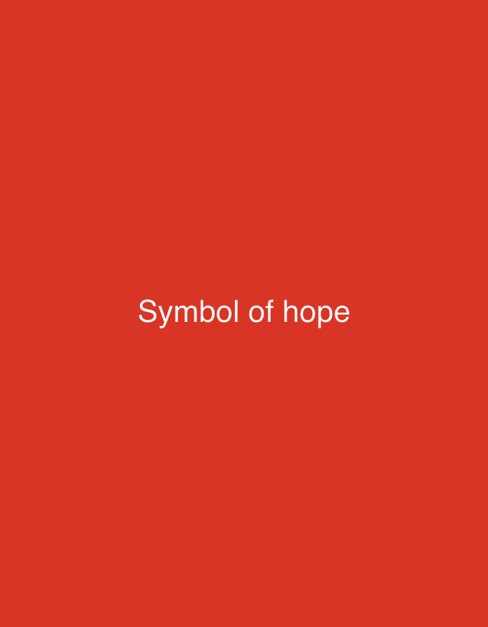 A photograph displays the phrase "Symbol of hope" in white text against a plain red background. The text is centered horizontally and vertically on the image. There are no other visible elements or subjects within the frame. The scene is abstract and text-based, with no discernible elements related to a specific city or location in Nigeria.