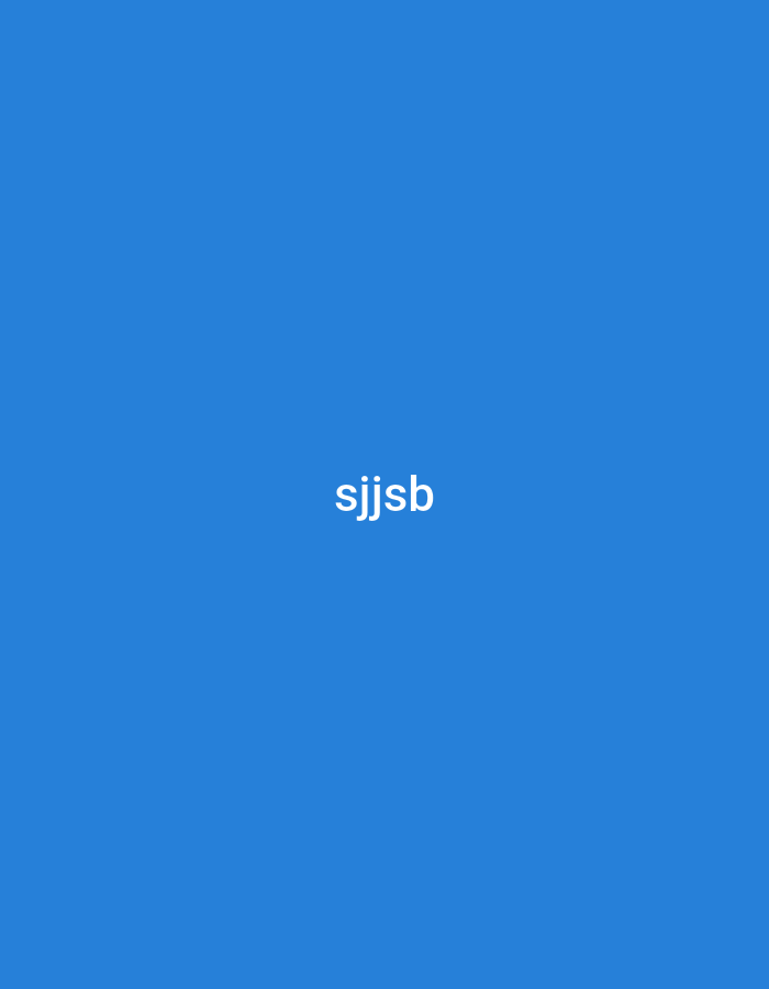 The image displays a solid, uniform blue background. Centered horizontally and slightly above the vertical midpoint of this blue field is the white, lowercase text "sjjjsb". The characters are rendered in a sans-serif typeface. No other elements, subjects, objects, or figures are visible within the frame. The image does not depict a physical environment or location; therefore, its placement within the city of Unknown, Unknown, is not applicable to the visual content provided.