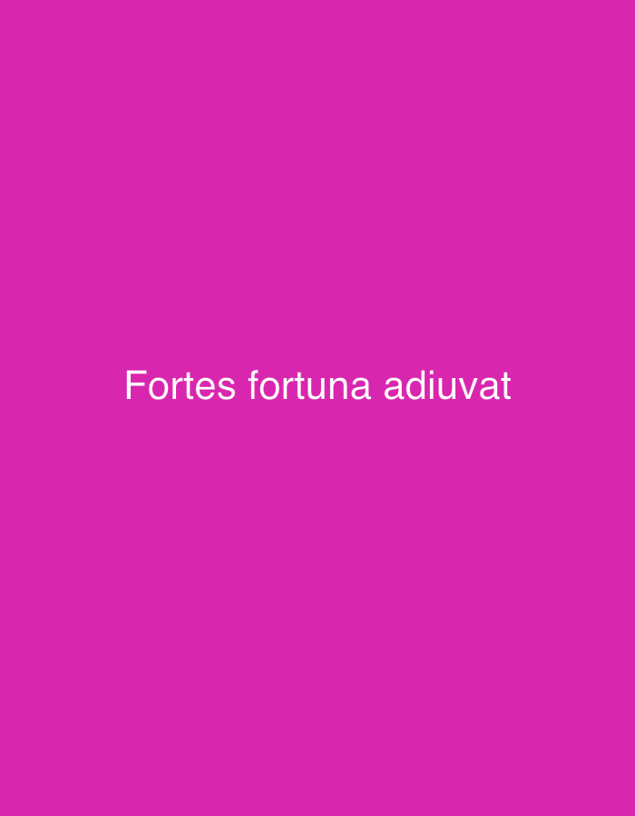 This media file is a simple, solid pink background with the white text "Fortes fortuna adiuvat" centered horizontally and vertically. The text is a Latin phrase that translates to "Fortune favors the bold." There are no visible people, objects, or discernible scenes or settings. The image does not depict any particular activity or event, nor does it provide any clues about the time of day, weather, location, or emotions. The only notable detail is the presence of the Latin phrase. The context provided states the location is Vilnius, Lithuania, but this information cannot be derived from the image itself.