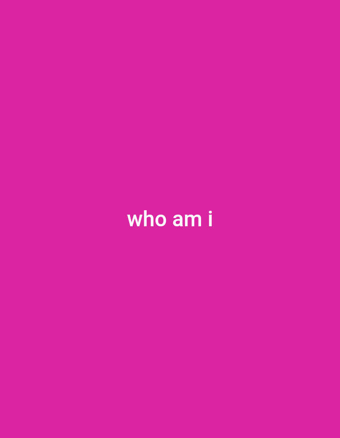 The image is a solid pink background with the phrase "who am i" in white text centered in the bottom half of the image. The coordinates provided are for Subang, Indonesia, but the image does not depict a scene from this location. It appears to be a simple graphic design.