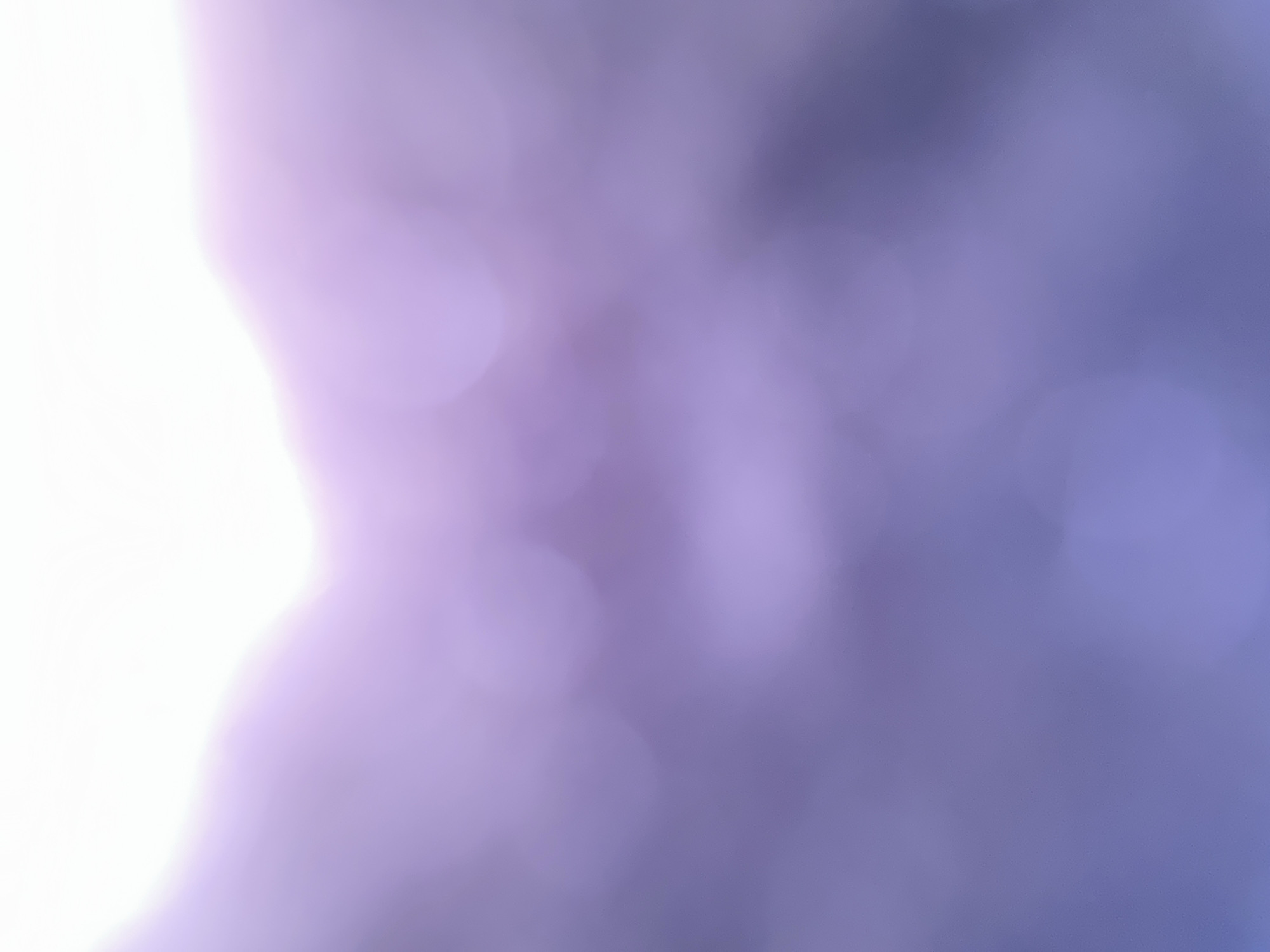 This is an abstract, out-of-focus image with a bokeh effect. The dominant colors are white, light purple, and dark purple, transitioning from a bright white area on the left to a darker, more muted purple on the right. There are soft, circular blurs of light scattered throughout the image, creating a dreamy and ethereal quality.
The image lacks any discernible subjects, objects, or a specific scene or setting. It appears to be an abstract representation of light and color, possibly generated by a camera's lens or through digital manipulation. There is no activity or event taking place.
Notable details are limited to the color gradient and the bokeh effect. The time of day, weather, location cues, and emotions are not discernible from the abstract nature of the image. There is no visible text. The provided location context of Belgrade, Serbia, does not offer any clues to the content of the image itself.
