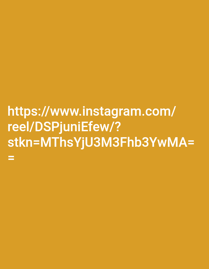 The image contains text on an orange background. The text is a URL for an Instagram reel, followed by a parameter. There are no people, objects, actions, or interactions depicted in the image, and no location in Kendayakan, Indonesia is mentioned or implied.