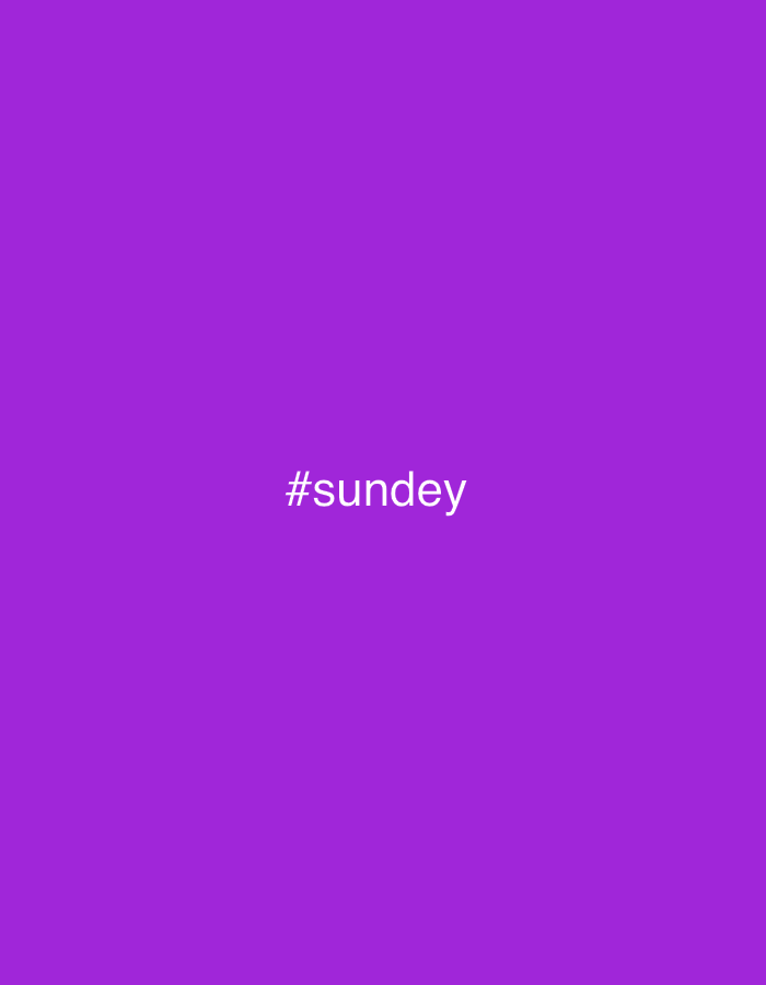 The image shows the hashtag "#sundey" in white text centered on a solid purple background. There is no discernible location within the city of Rezovo, Bulgaria. The image is purely a graphic with text and a colored background.