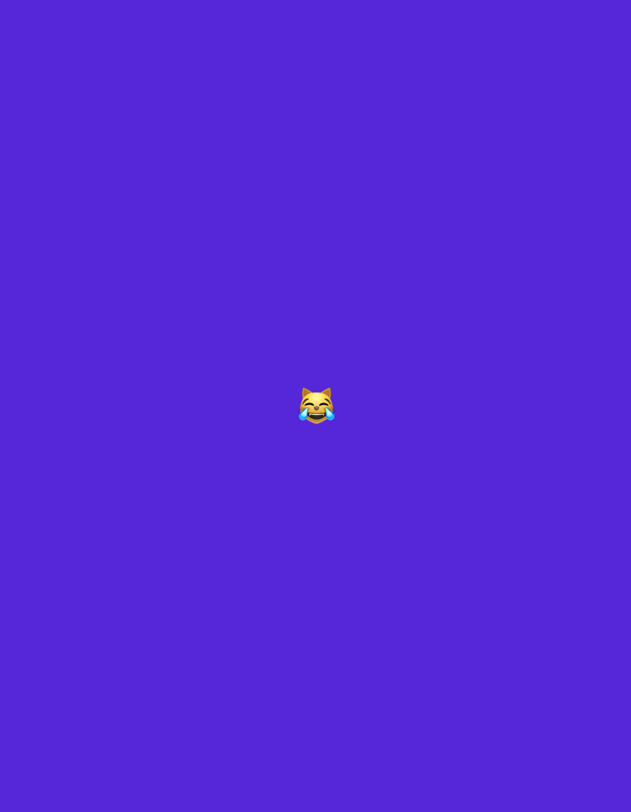 The image displays a solid, uniform background of dark purple. Centrally positioned within this background is a single "Face with Tears of Joy" emoji. The emoji is rendered in yellow, featuring a wide open mouth, closed eyes, and two blue tears streaming from each eye. There are no other discernible subjects, objects, actions, or environmental details in the image, and no visual information or context indicating a physical location, including the city of Santa Ana, Venezuela.