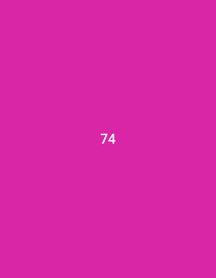 The image is a solid, bright pink background with the number 74 written in white in the center. The coordinates provided correspond to the city of Gresik, Indonesia.