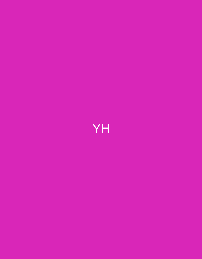 The image displays a uniform magenta-colored background. Centered on this background are the capital letters "YH" rendered in white, sans-serif font. No other subjects, objects, people, actions, interactions, or environmental details are present. The visual information available in the image does not depict any identifiable location within the city of Casablanca, Morocco, or any other geographical area.