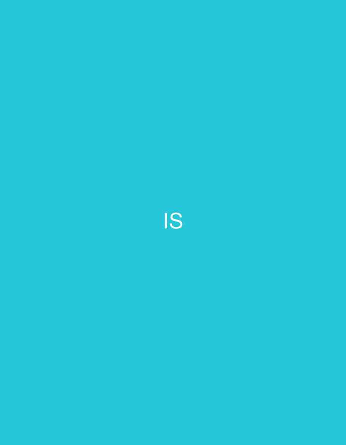 The image displays a uniform, plain teal background. Centered horizontally and vertically on this background are the two capital letters "IS" rendered in white sans-serif typography. There are no other discernible subjects, objects, people, actions, interactions, or environmental features present in the image. The visual content provides no information to determine a geographical location, including the city of Casablanca, Morocco.