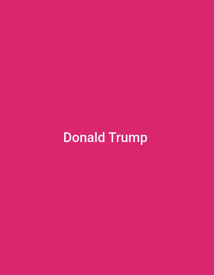 The image is a pink background with the white text "Donald Trump" in the center. It does not depict any scene in Varna, Bulgaria, or any other location. There are no people, subjects, objects, actions, interactions, or environment visible other than the color and the text.