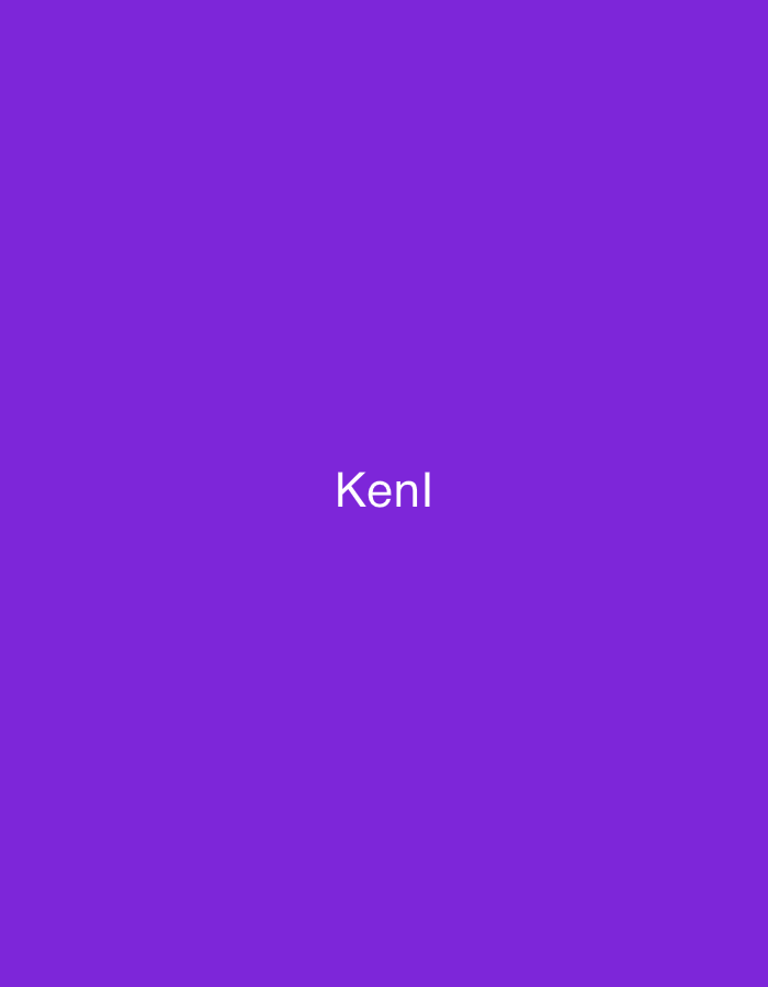 The image displays a solid purple background. Centered horizontally and vertically on this background is the text "Kenl" rendered in white, sans-serif capital letters. There are no other objects, individuals, or environmental details present. The image does not contain any discernible features or contextual information related to a specific location, including the city of Casablanca, Morocco.