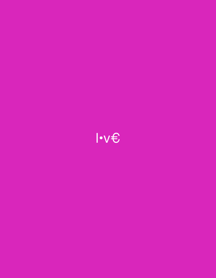 The image is a pink background with the word "love" written in white text. The text is centered on the image, and the letters are separated by dots. The word is stylized with the 'o' replaced by a dot and the 'e' replaced by the euro symbol. The scene is entirely abstract and does not depict any recognizable location in Casablanca, Morocco, or any people or actions.
