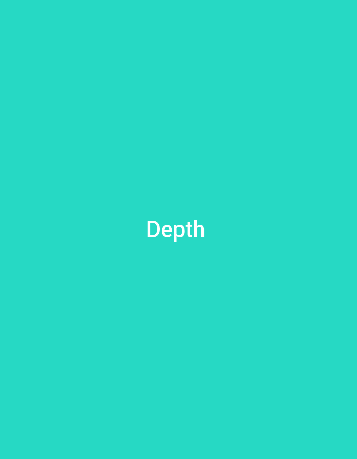 The image is a solid, bright turquoise background with the word "Depth" written in white text in the center. There are no people, subjects, objects, or actions depicted in this image. The location of Anilelerin, Nigeria, is not relevant to the visual content of the image.